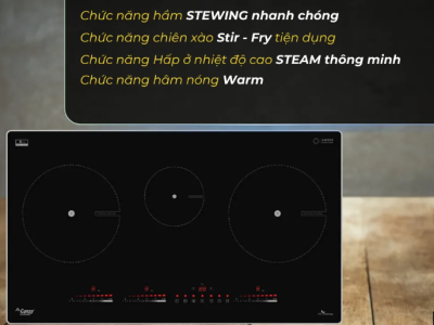 Bếp từ 3 vùng Canzy CZ 856HN mặt kính cao cấp