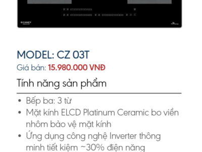 Bếp từ 3 vùng nấu Canzy CZ 03T - Bếp 3 từ
