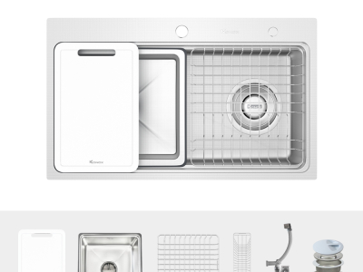 Chậu rửa bát Konox KN8048TS Dekor phụ kiện đi kèm cao cấp