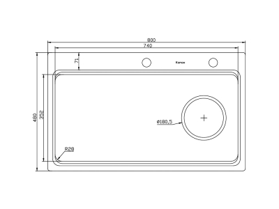Chậu rửa bát Konox KN8048TS Dekor thông số kỹ thuật sản phẩm