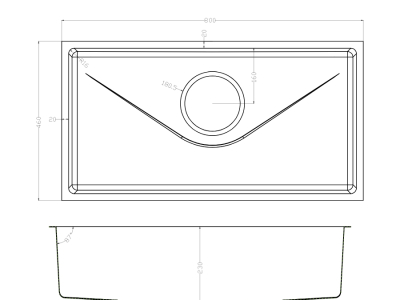 Chậu rửa bát Konox Tari 800SM thông số kỹ thuật