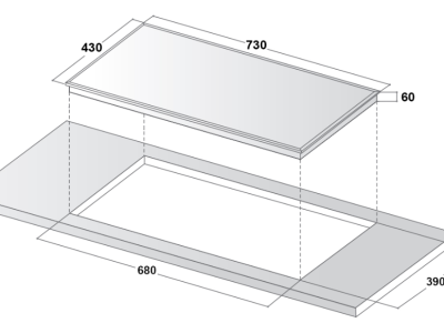 Bếp từ đôi Canzy CZ T01 Promax bản Premium bản vẽ kỹ thuật