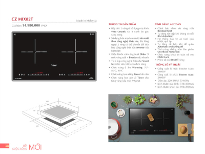 Bếp từ đôi Canzy CZ MIX82T vô địch tầm giá