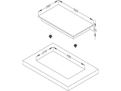 Bếp 1 điện MALLOCA MDR 301 - Bếp domino 1 hồng ngoại bản vẽ