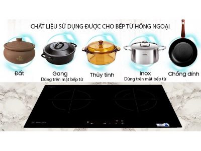 Bếp 1 từ 1 hồng ngoại Malloca MH-7311 IR hợp mọi loại nồi