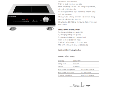 Bếp Từ Công Nghiệp Kocher CI 5000W bếp công nghiệp