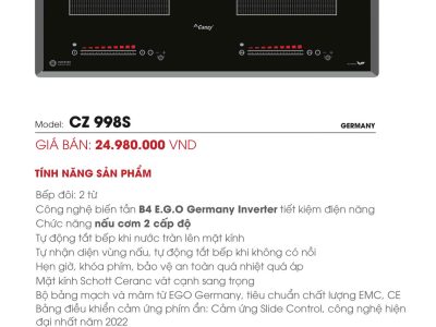 Bếp từ đôi Canzy CZ 998S Bếp điện từ cao cấp