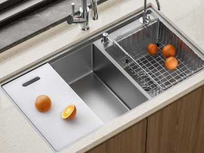 Chậu rửa bát 2 hố GrandX GX8648DS SMOOTH Handmade tinh xảo