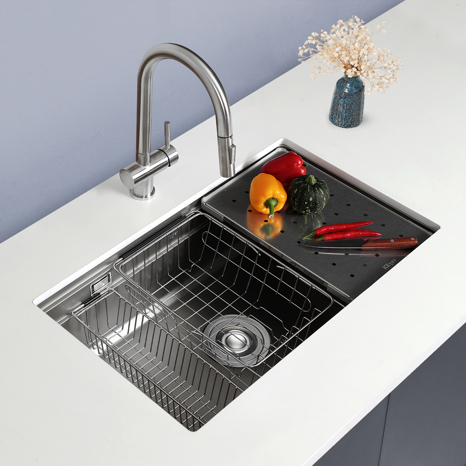 Chậu rửa bát Kluger KG7644FS Plus chậu 1 hố sang trọng Chậu rửa bát Kluger KG7644FS Plus chậu 1 hố sang trọng
