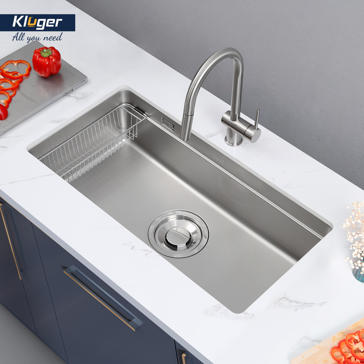 Chậu rửa bát Kluger KU7844FS Basic - chậu 1 hố phong cách nhật