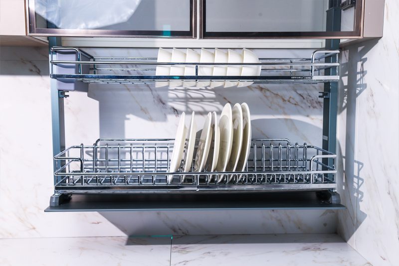 Giá bát đĩa nâng hạ điện GrandX XL.80EM nan oval đẹp sang trọng