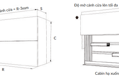 Giá gia vị nâng hạ điện GrandX XL.80ET - Kệ gia vị thông minh bản vẽ