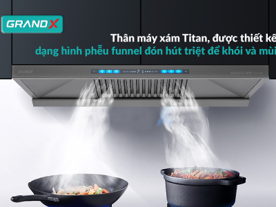 Hút mùi GrandX GX H70T81G - Hút chữ T hút cực khỏe siêu êm