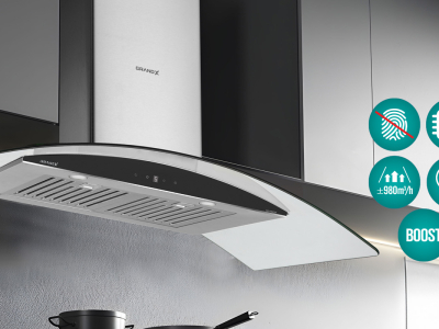 Hút mùi kính cong GX H70C55 hút khỏe mà siêu êm