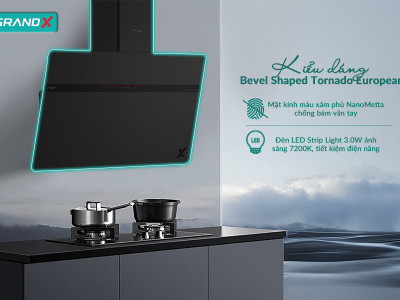 Máy hút mùi GrandX GX H70S86B hút mùi kính vát cao cấp sang trọng