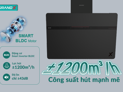 Máy hút mùi GrandX GX H70S86B kính vát công suất cực khỏe
