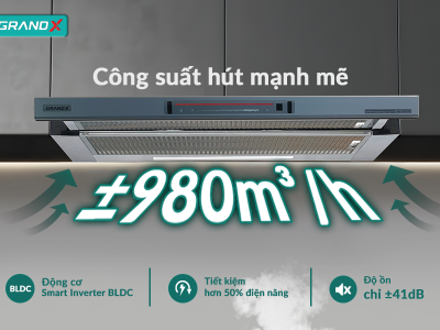 Máy hút mùi âm tủ GrandX H70F72G độ ồn siêu thấp