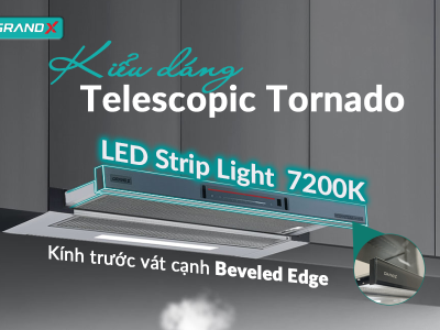Máy hút mùi âm tủ GrandX H70F72G kính bo cực đẹp