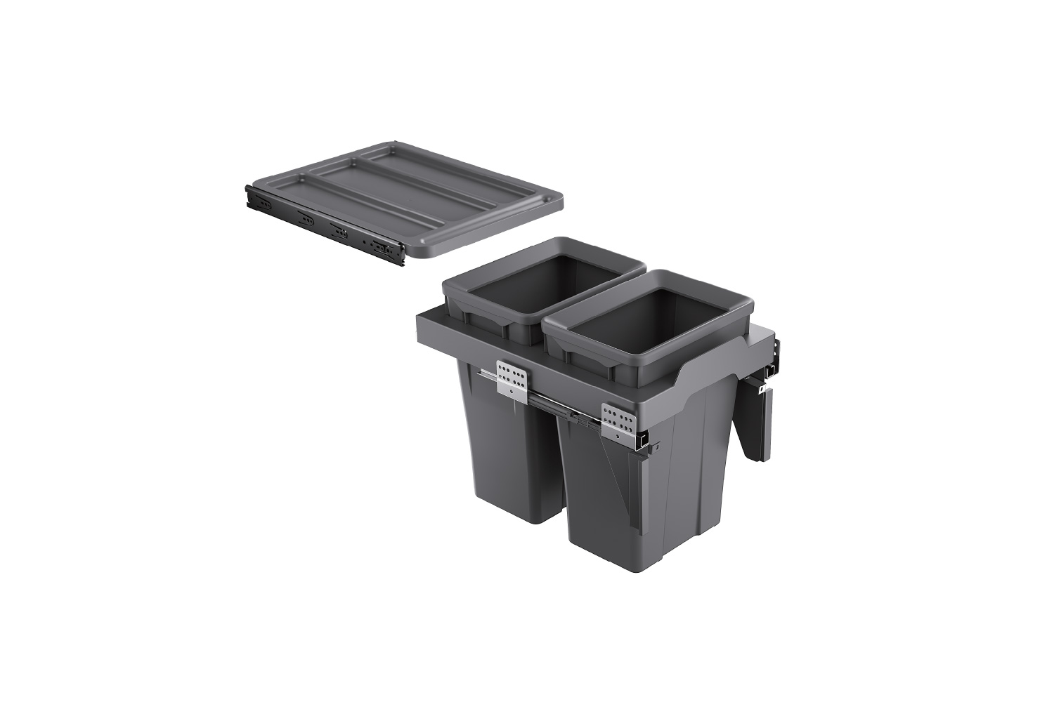 Thùng rác đôi cánh kéo âm tủ GrandX XW.D30